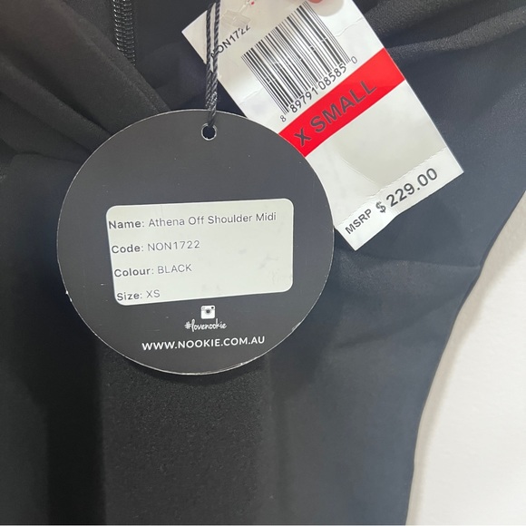 NWT Nookie Athena Off Shoulder Midi Dress in
Black xSmall (us 2) - Picture 8 of 10